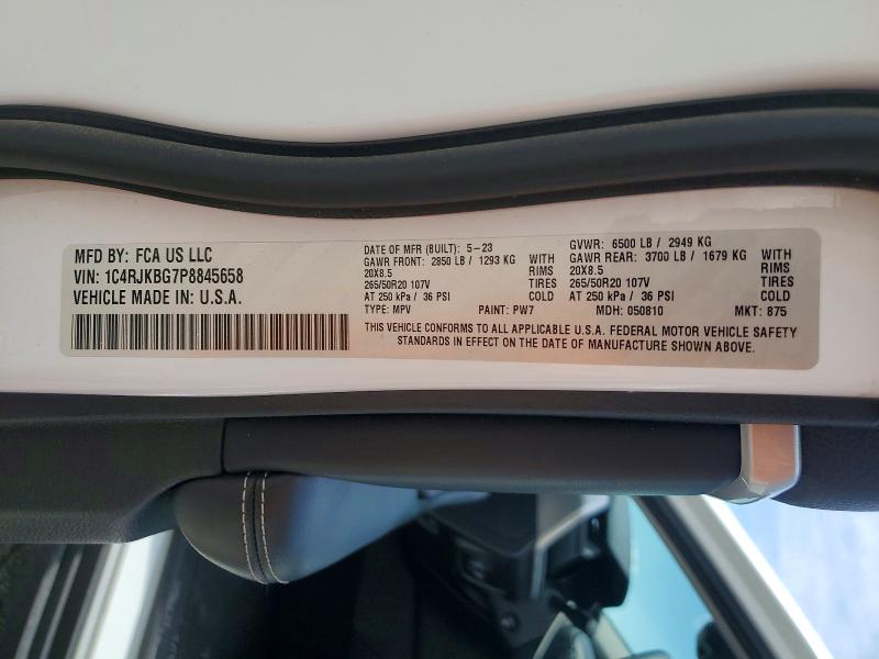 Продаж на аукціоні авто 2023 Jeep Grand Cherokee, vin: 1C4RJKBG7P8845658, номер лоту: 57021316