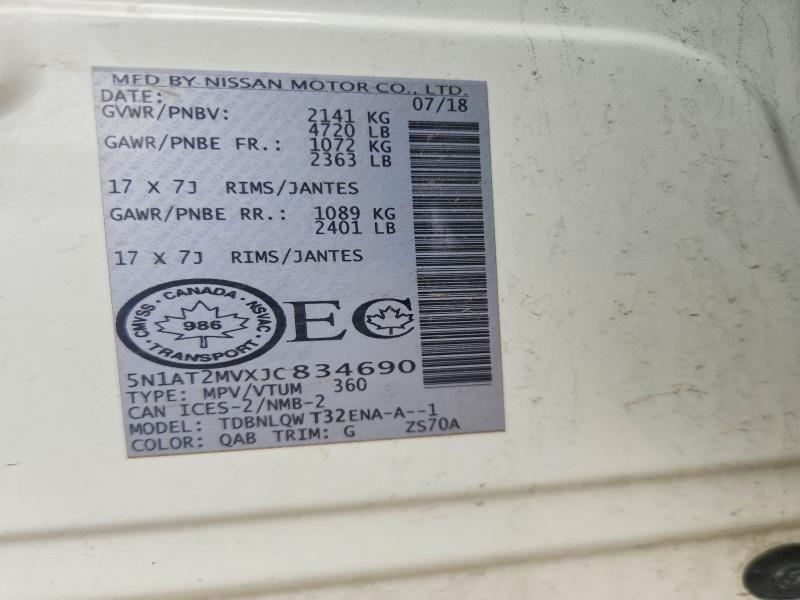 Aukcja sprzedaży 2018 Nissan Rogue, vin: 5N1AT2MVXJC834690, numer aukcji: 56494816