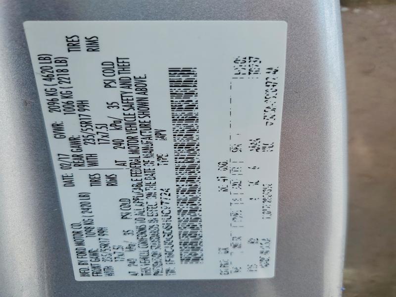2017 Ford Escape მანქანა იყიდება აუქციონზე, vin: 1FMCU0GD8HUC97724, აუქციონის ნომერი: 56349556