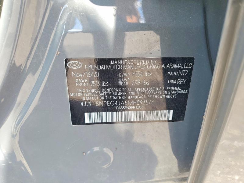 Aukcja sprzedaży 2021 Hyundai Sonata, vin: 5NPEG4JA5MH093574, numer aukcji: 54684156