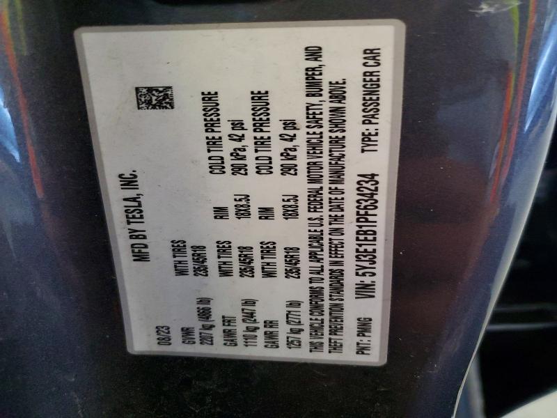 Aukcja sprzedaży 2023 Tesla Model 3, vin: 5YJ3E1EB1PF634234, numer aukcji: 54019316