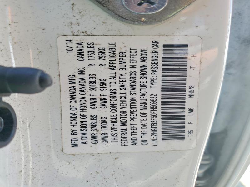 Aukcja sprzedaży 2015 Honda Civic, vin: 2HGFB2F50FH509532, numer aukcji: 56752126