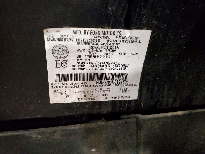 2017 Ford Taurus მანქანა იყიდება აუქციონზე, vin: 1FAHP2J84HG124506, აუქციონის ნომერი: 58730536