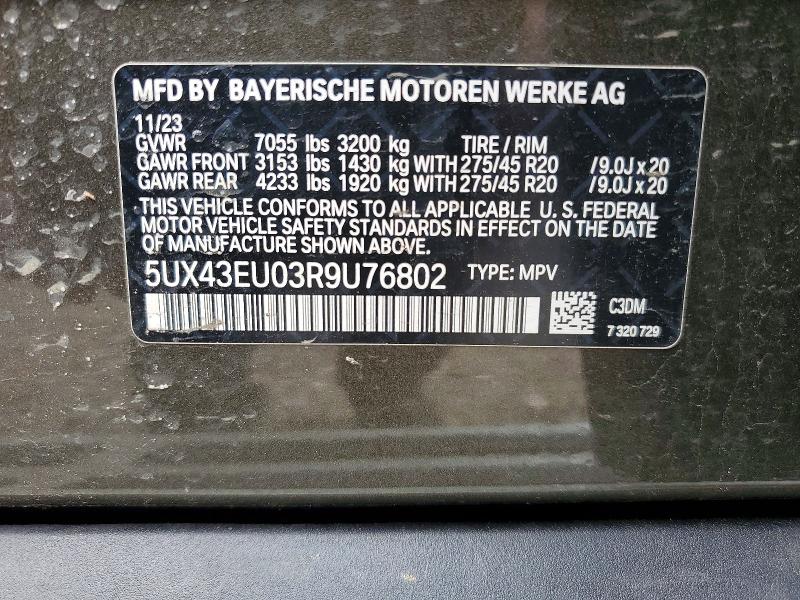 Aukcja sprzedaży 2024 Bmw X5, vin: 5UX43EU03R9U76802, numer aukcji: 56282146