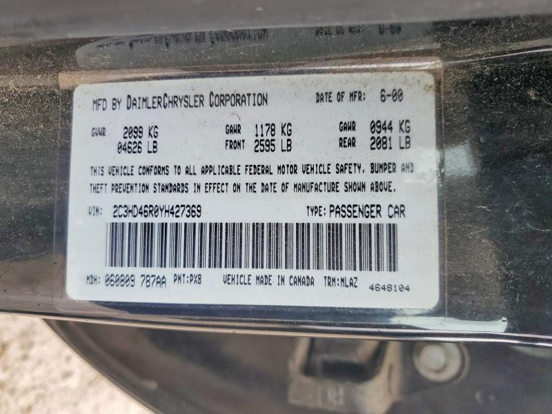 Aukcja sprzedaży 2000 Chrysler Concorde, vin: 2C3HD46R0YH427369, numer aukcji: 59093546
