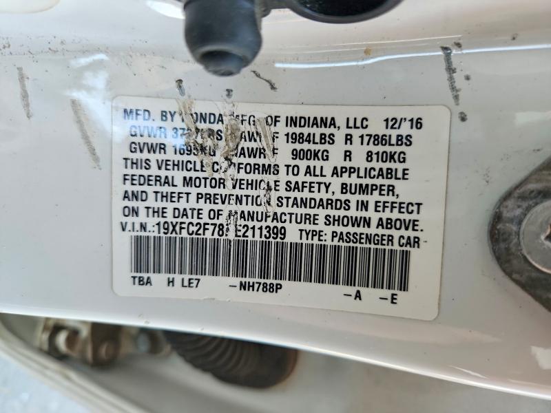 56550686 :رقم المزاد ، 19XFC2F78HE211399 vin ، 2017 Honda Civic مزاد بيع