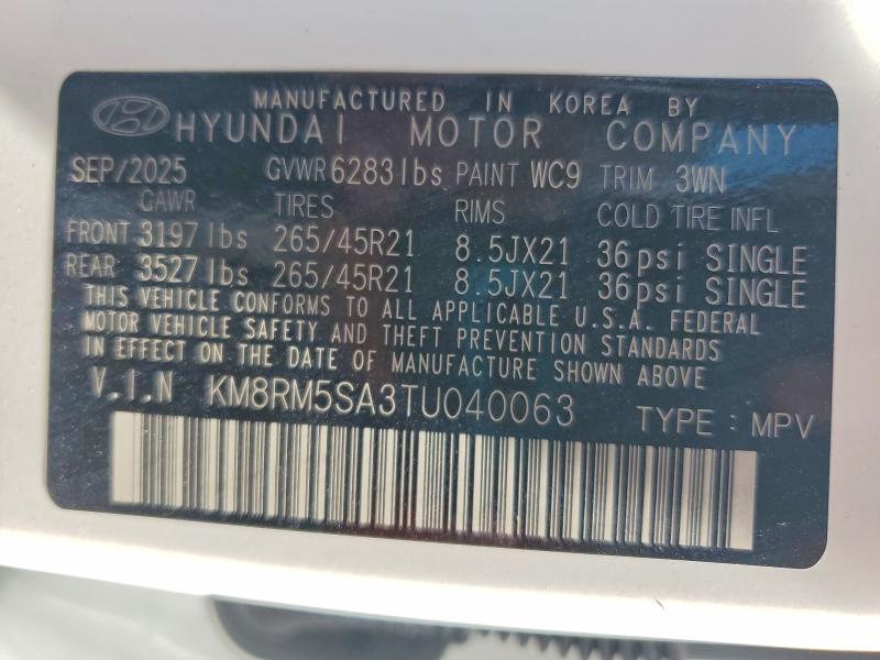 Продажа на аукционе авто 2026 Hyundai Palisade, vin: KM8RM5SA3TU040063, номер лота: 85973775