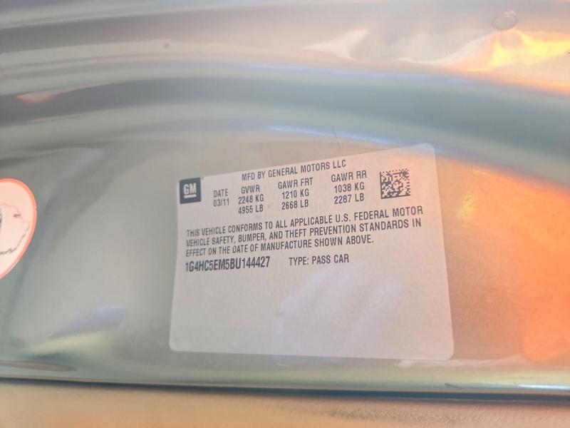 Продаж на аукціоні авто 2011 Buick Lucerne, vin: 1G4HC5EM5BU144427, номер лоту: 56450206