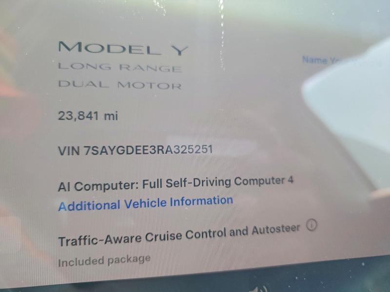 Продажа на аукционе авто 2024 Tesla Model Y, vin: 7SAYGDEE3RA325251, номер лота: 56825356