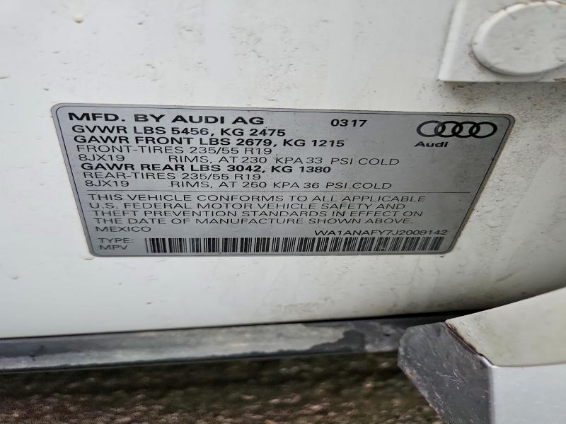 Продаж на аукціоні авто 2018 Audi Q5, vin: WA1ANAFY7J2009142, номер лоту: 56771466