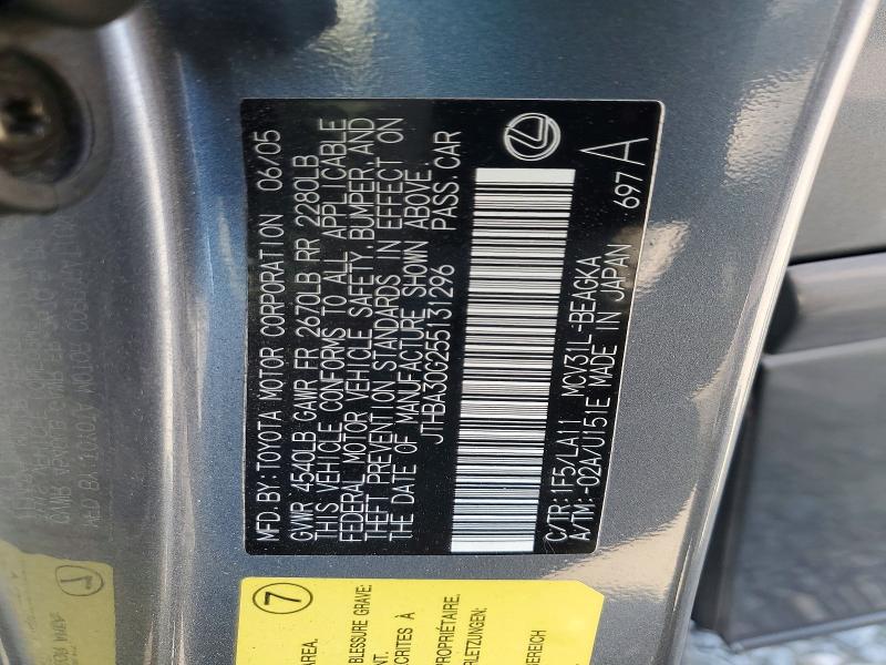Продажа на аукционе авто 2005 Lexus Es, vin: JTHBA30G255131296, номер лота: 57922796