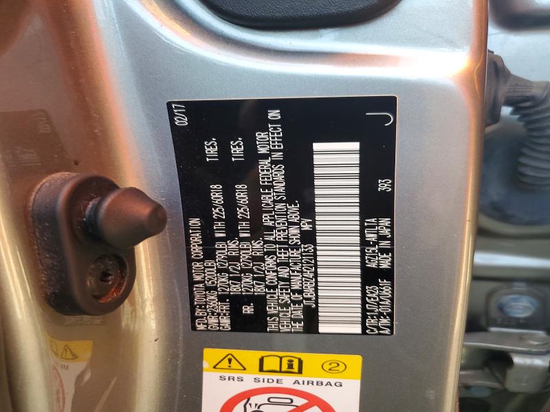 Aukcja sprzedaży 2017 Lexus Nx 200t, vin: JTJBARBZ4H2121133, numer aukcji: 55734456