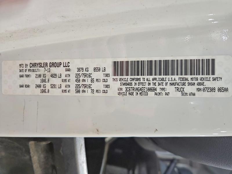 Aukcja sprzedaży 2014 Ram Promaster 1500, vin: 3C6TRVAG4EE100684, numer aukcji: 57701296
