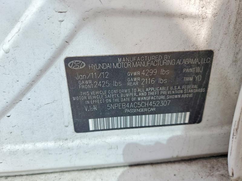 Продаж на аукціоні авто 2012 Hyundai Sonata, vin: 5NPEB4AC5CH452307, номер лоту: 57033456