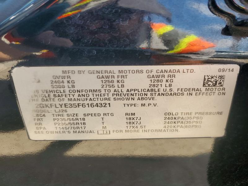 Aukcja sprzedaży 2015 Gmc Terrain, vin: 2GKFLYE35F6164321, numer aukcji: 56082616