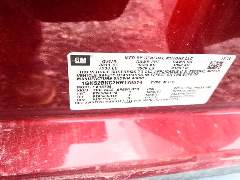 Aukcja sprzedaży 2017 Gmc Yukon, vin: 1GKS2BKC2HR179014, numer aukcji: 55635636