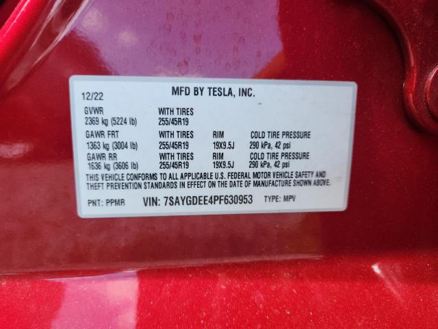 2023 Tesla Model Y მანქანა იყიდება აუქციონზე, vin: 7SAYGDEE4PF630953, აუქციონის ნომერი: 55465686
