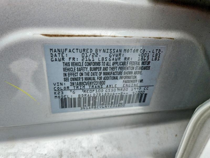 Продажа на аукционе авто 2022 Nissan Sentra, vin: 3N1AB8CV6NY231800, номер лота: 57087176