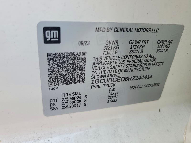 56617056 :رقم المزاد ، 1GCUDGED6RZ144414 vin ، 2024 Chevrolet Silverado مزاد بيع
