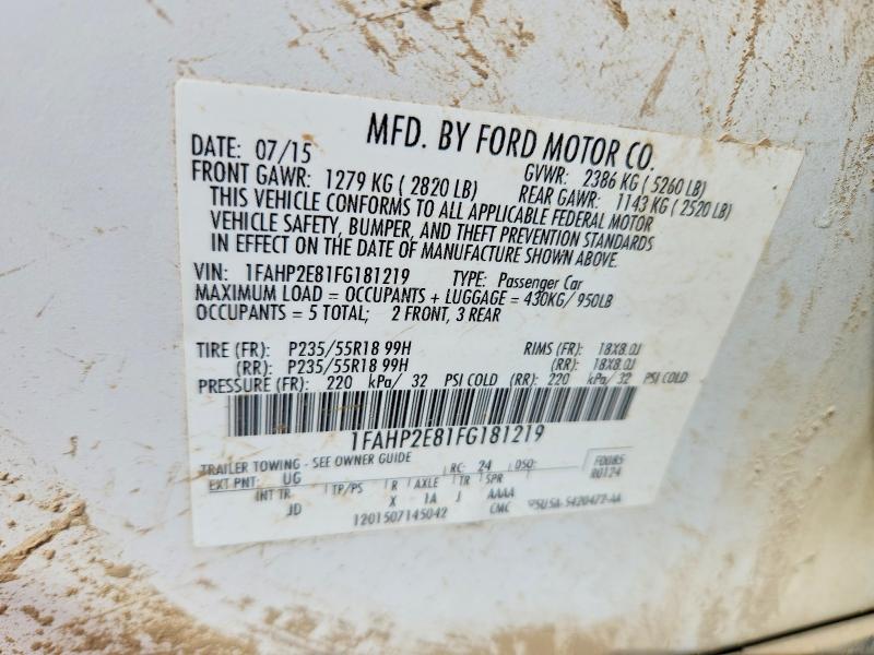 Продаж на аукціоні авто 2015 Ford Taurus, vin: 1FAHP2E81FG181219, номер лоту: 55556606