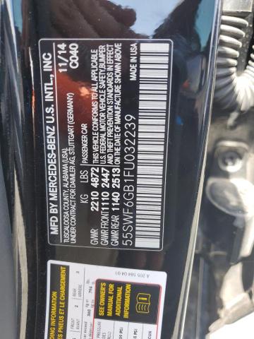 Auction sale of the 2015 Mercedes-benz C, vin: 55SWF6GB1FU032239, lot number: 56181076