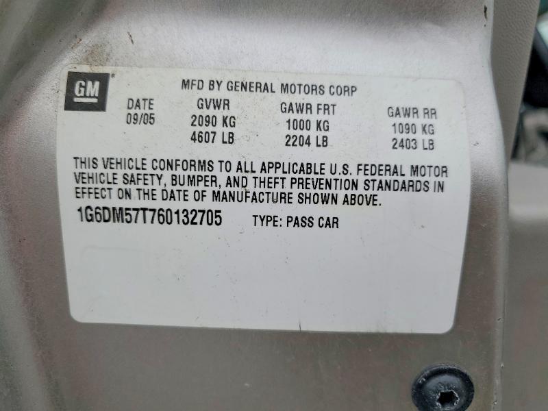 2006 Cadillac Cts მანქანა იყიდება აუქციონზე, vin: 1G6DM57T760132705, აუქციონის ნომერი: 57950426