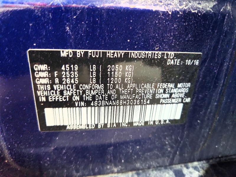 Продажа на аукционе авто 2017 Subaru Legacy, vin: 4S3BNAN68H3036154, номер лота: 55439346
