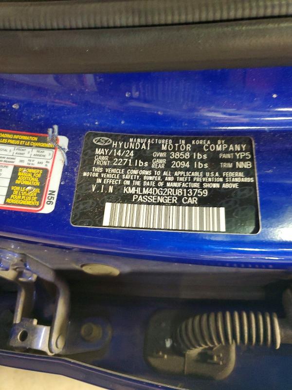 58020096 :رقم المزاد ، KMHLM4DG2RU813759 vin ، 2024 Hyundai Elantra مزاد بيع