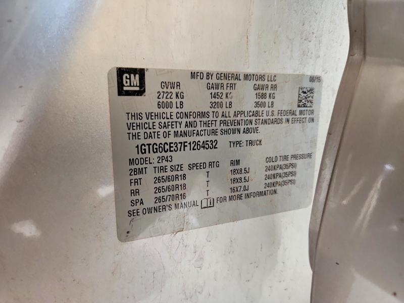Продажа на аукционе авто 2015 Gmc Canyon, vin: 1GTG6CE37F1264532, номер лота: 57050396
