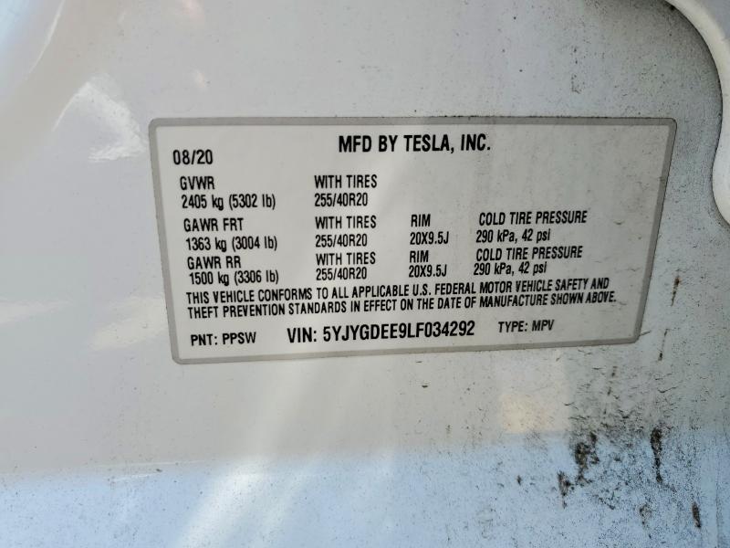 Продаж на аукціоні авто 2020 Tesla Model Y, vin: 5YJYGDEE9LF034292, номер лоту: 47883046