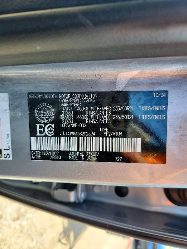 Aukcja sprzedaży 2025 Lexus Rx, vin: JTJCJMGA3S2023941, numer aukcji: 57027246