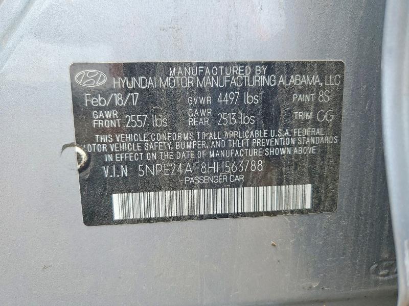 Продажа на аукционе авто 2017 Hyundai Sonata, vin: 5NPE24AF8HH563788, номер лота: 57872896