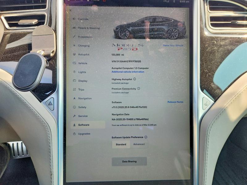 Продаж на аукціоні авто 2015 Tesla Model S, vin: 5YJSA4H27FFP78325, номер лоту: 56968156