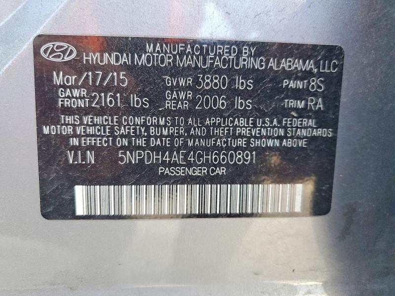 Aukcja sprzedaży 2016 Hyundai Elantra, vin: 5NPDH4AE4GH660891, numer aukcji: 56192886