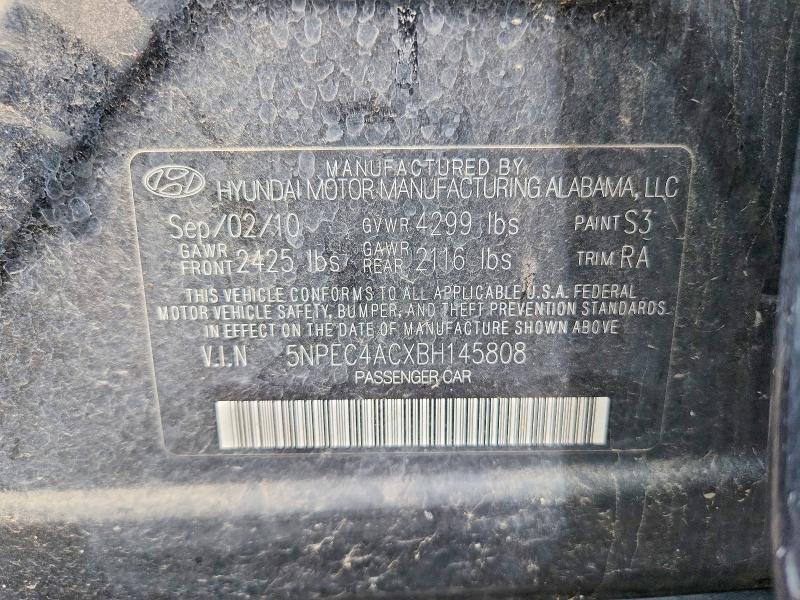 Продажа на аукционе авто 2011 Hyundai Sonata, vin: 5NPEC4ACXBH145808, номер лота: 59118656
