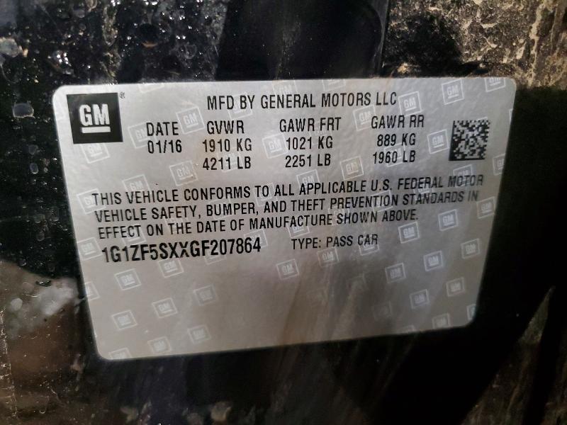 2016 Chevrolet Malibu მანქანა იყიდება აუქციონზე, vin: 1G1ZF5SXXGF207864, აუქციონის ნომერი: 56453096