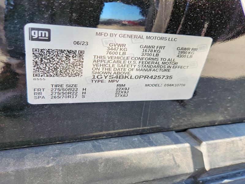 55548576 :رقم المزاد ، 1GYS4BKL0PR425735 vin ، 2023 Cadillac Escalade مزاد بيع