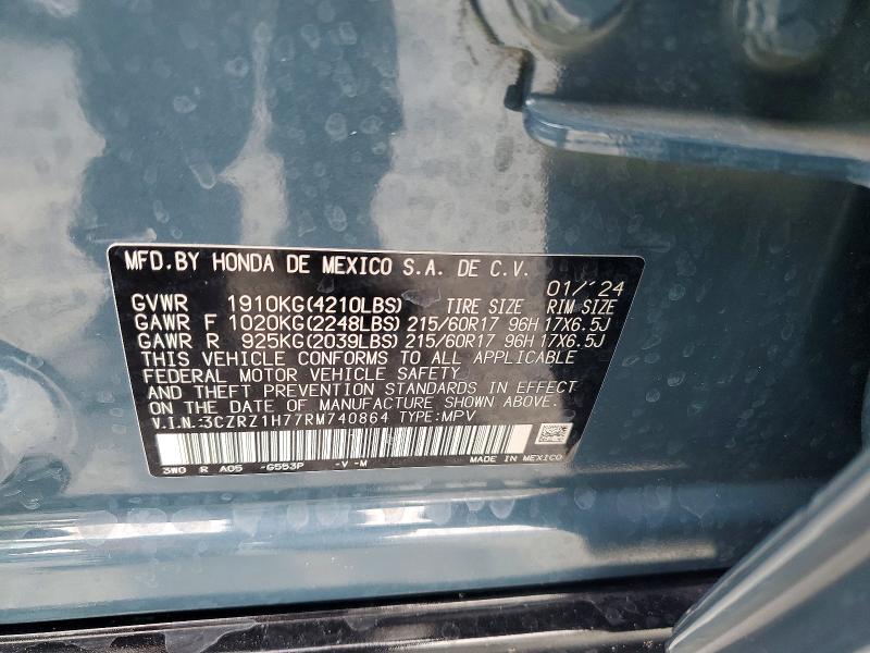 55724976 :رقم المزاد ، 3CZRZ1H77RM740864 vin ، 2024 Honda Hr-v مزاد بيع