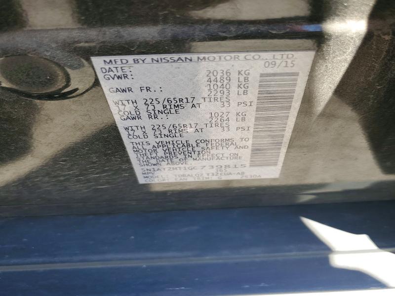56257576 :رقم المزاد ، 5N1AT2MT1GC739815 vin ، 2016 Nissan Rogue مزاد بيع
