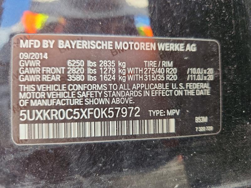 2015 Bmw X5 მანქანა იყიდება აუქციონზე, vin: 5UXKR0C5XF0K57972, აუქციონის ნომერი: 57088916