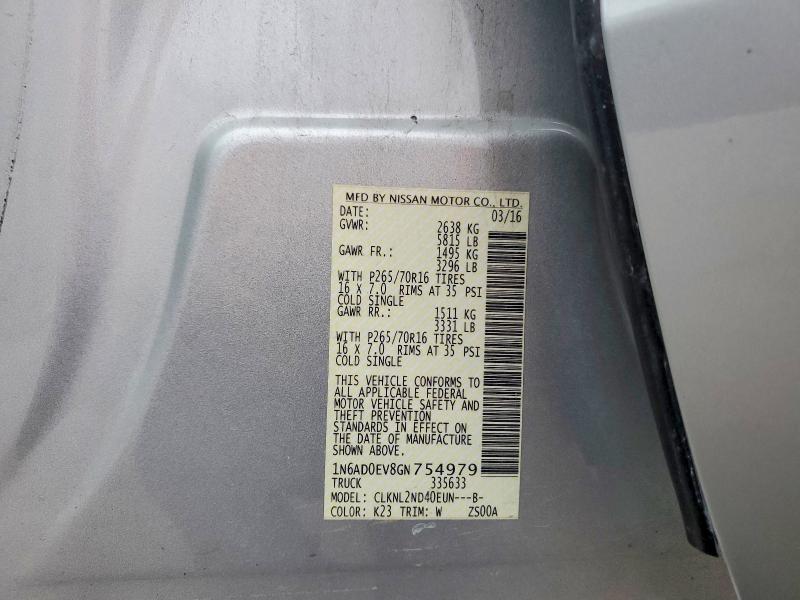 Продаж на аукціоні авто 2016 Nissan Frontier, vin: 1N6AD0EV8GN754979, номер лоту: 58354176
