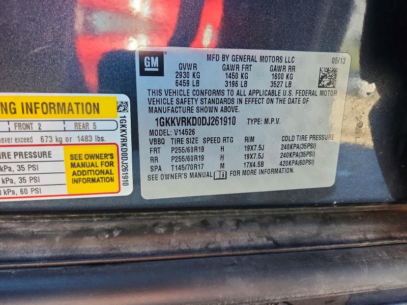 2013 Gmc Acadia მანქანა იყიდება აუქციონზე, vin: 1GKKVRKD0DJ261910, აუქციონის ნომერი: 57352906
