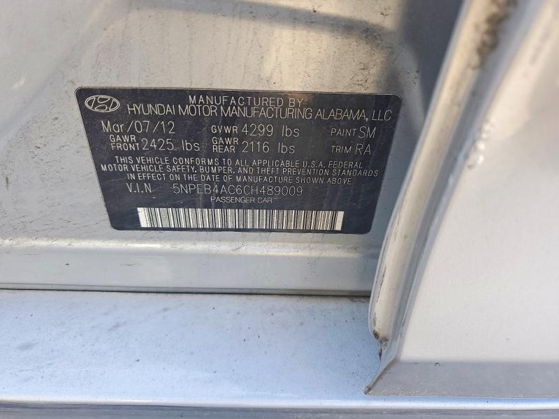 Aukcja sprzedaży 2012 Hyundai Sonata, vin: 5NPEB4AC6CH489009, numer aukcji: 55277726