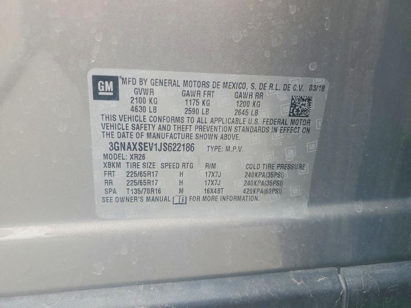 Продажа на аукционе авто 2018 Chevrolet Equinox, vin: 3GNAXSEV1JS622186, номер лота: 56281456