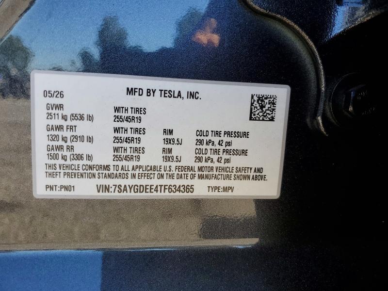 2026 Tesla Model Y მანქანა იყიდება აუქციონზე, vin: 7SAYGDEE4TF634365, აუქციონის ნომერი: 57419376