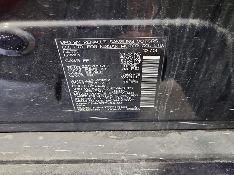 2015 Nissan Rogue მანქანა იყიდება აუქციონზე, vin: KNMAT2MV9FP508240, აუქციონის ნომერი: 57610106