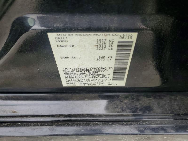 55267346 :رقم المزاد ، 1N4AL3AP4JC277572 vin ، 2018 Nissan Altima مزاد بيع