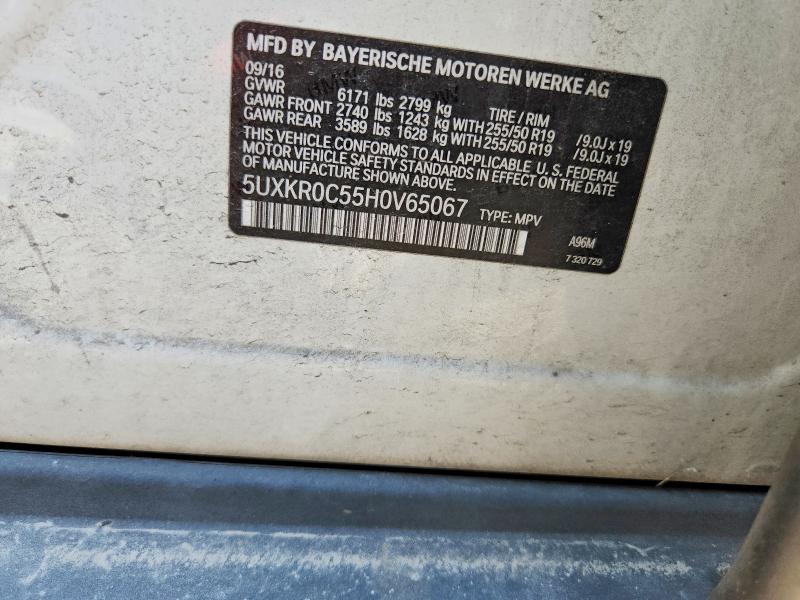 58463816 :رقم المزاد ، 5UXKR0C55H0V65067 vin ، 2017 Bmw X5 مزاد بيع