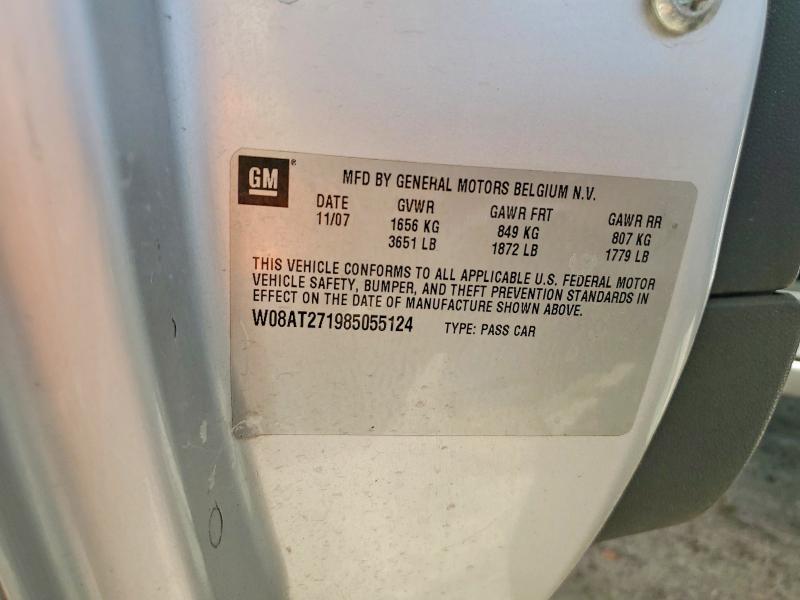 2008 Saturn Astra მანქანა იყიდება აუქციონზე, vin: W08AT271985055124, აუქციონის ნომერი: 57195986