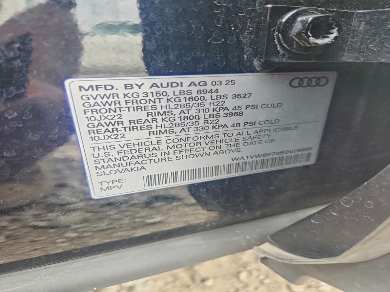 Продажа на аукционе авто 2025 Audi Sq7, vin: WA1VWBF70SD029895, номер лота: 58493526